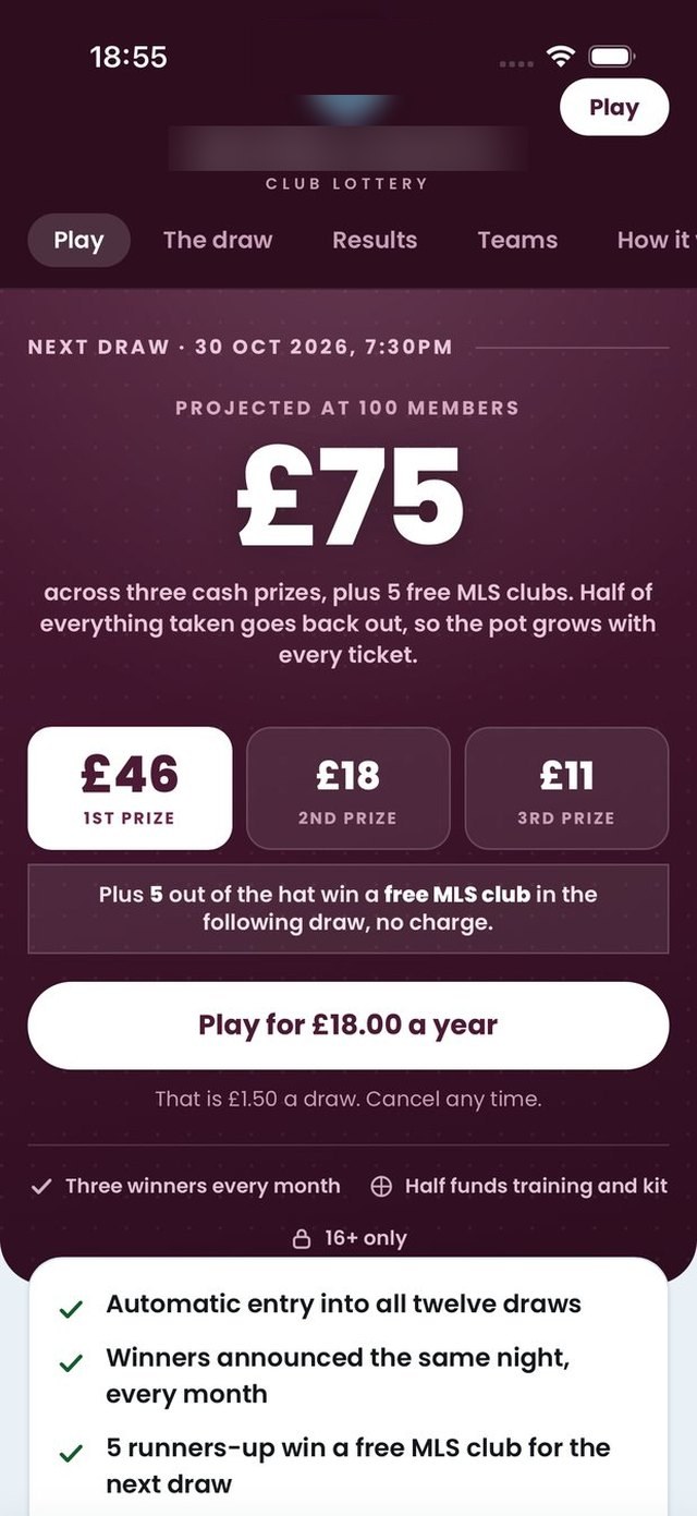 A football club fundraising app